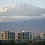Blick von Moshi auf den Kilimanjaro
